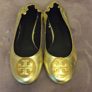 Gold Tory Burch Flats Size 7